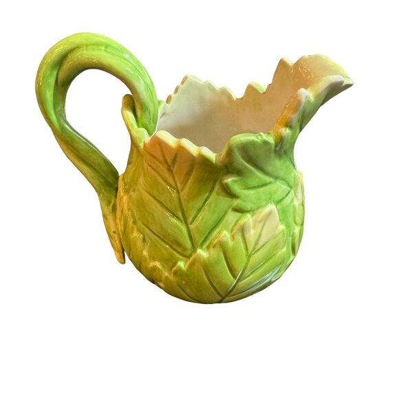 Vintage Fitz And Floyd Leaf-Shaped Creamer & Sugar Bowl Set - Picture 4 of 11